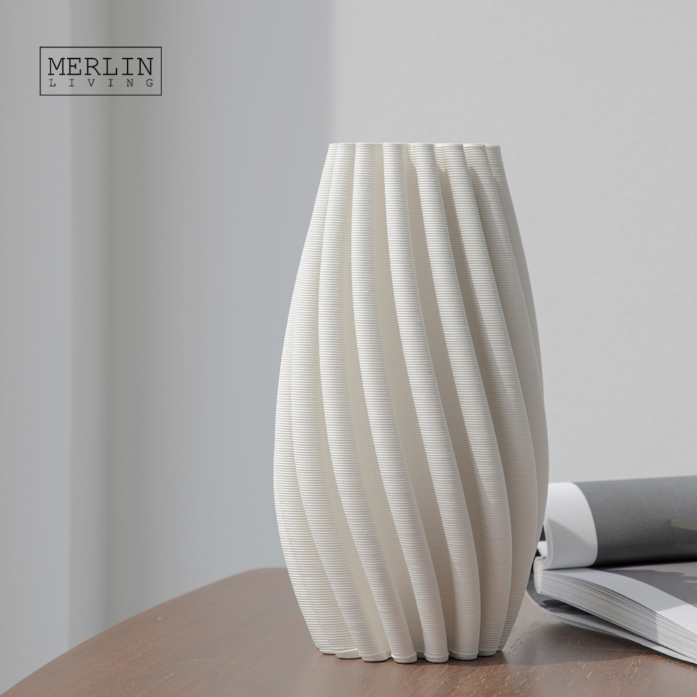 Merlin Living 3D Printing Vase Dining Table Marriage Vase Center Rustic Clay Vase For Home Decor Chaozhou Ceramic Factory