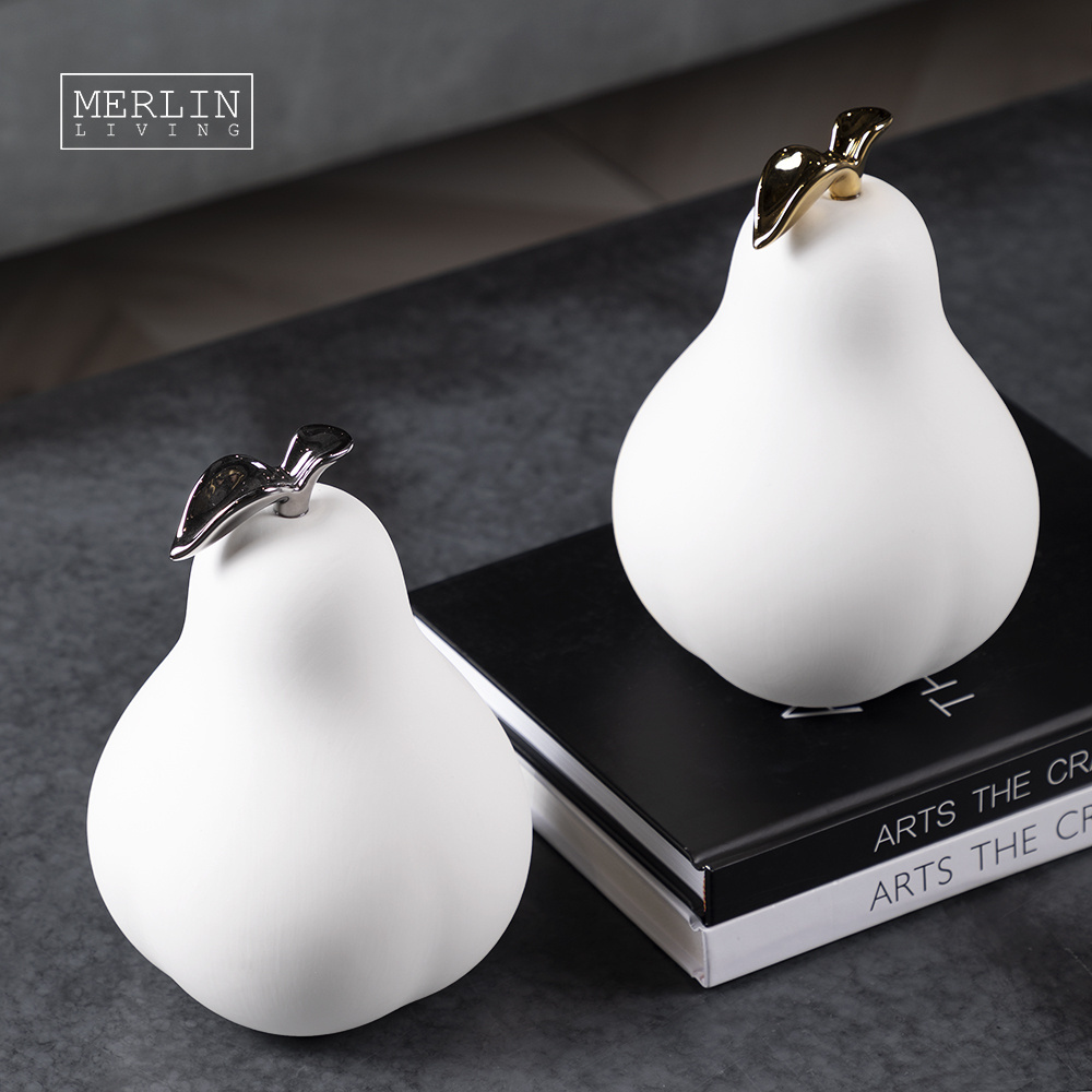 Merlin Living modern Nordic ceramic sculpture pear living room wine cabinet bedroom study creative home decor for ceramic decor