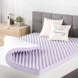 Best Price King Queen Size Egg Crate Memory Latex Foam  Bed Mattress Topper Pad with Soothing Lavender Infusion Roll Up In Box