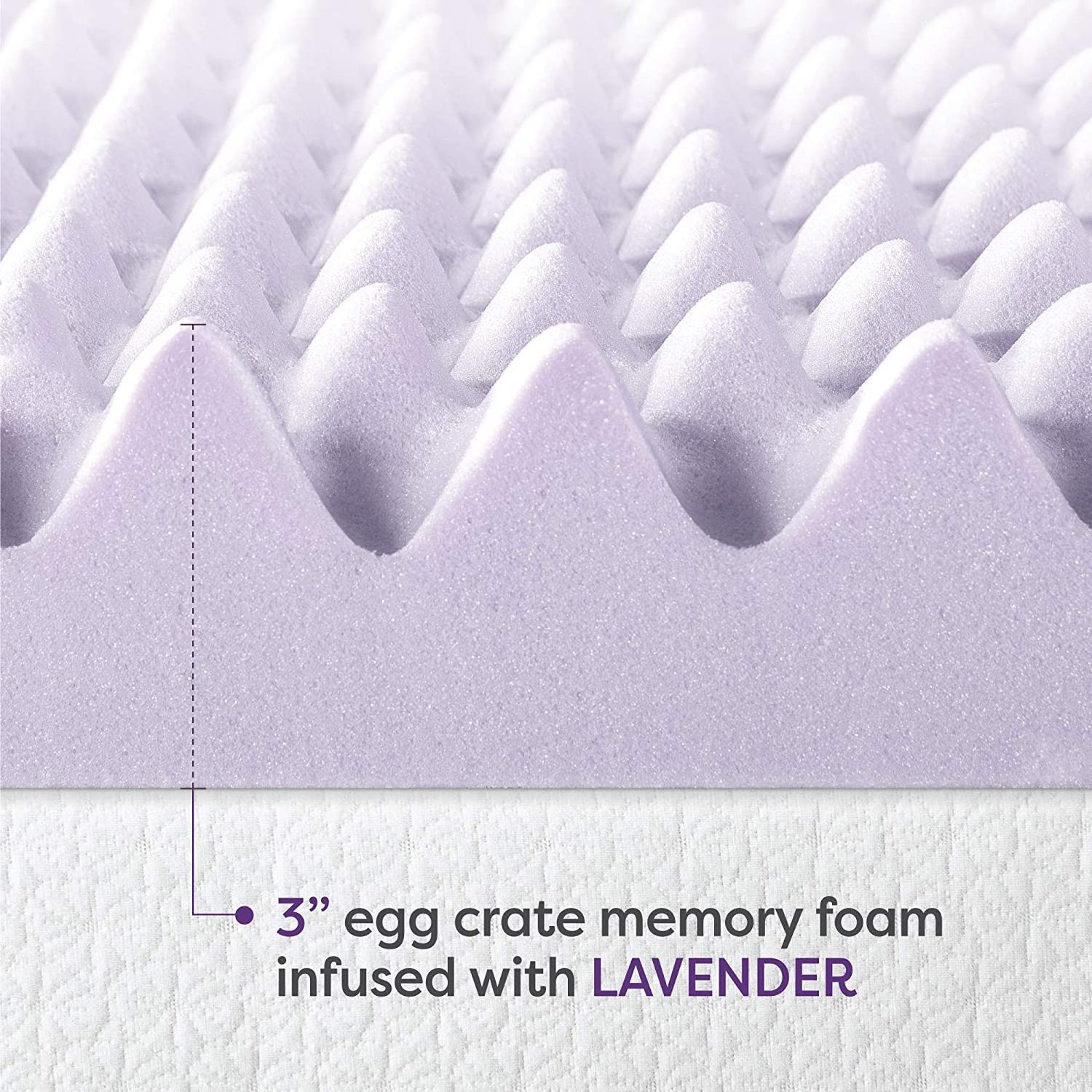 Best Price King Queen Size Egg Crate Memory Latex Foam  Bed Mattress Topper Pad with Soothing Lavender Infusion Roll Up In Box