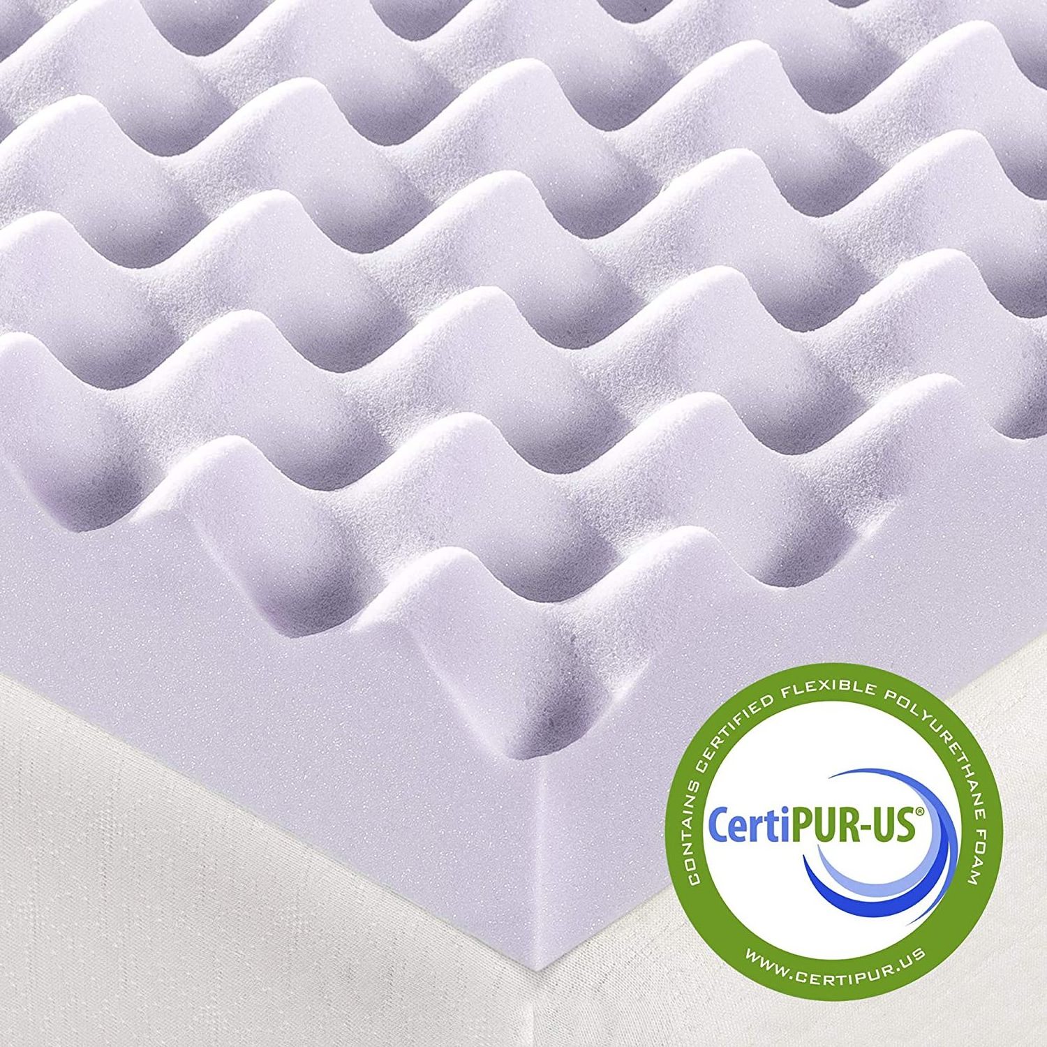 Best Price King Queen Size Egg Crate Memory Latex Foam  Bed Mattress Topper Pad with Soothing Lavender Infusion Roll Up In Box