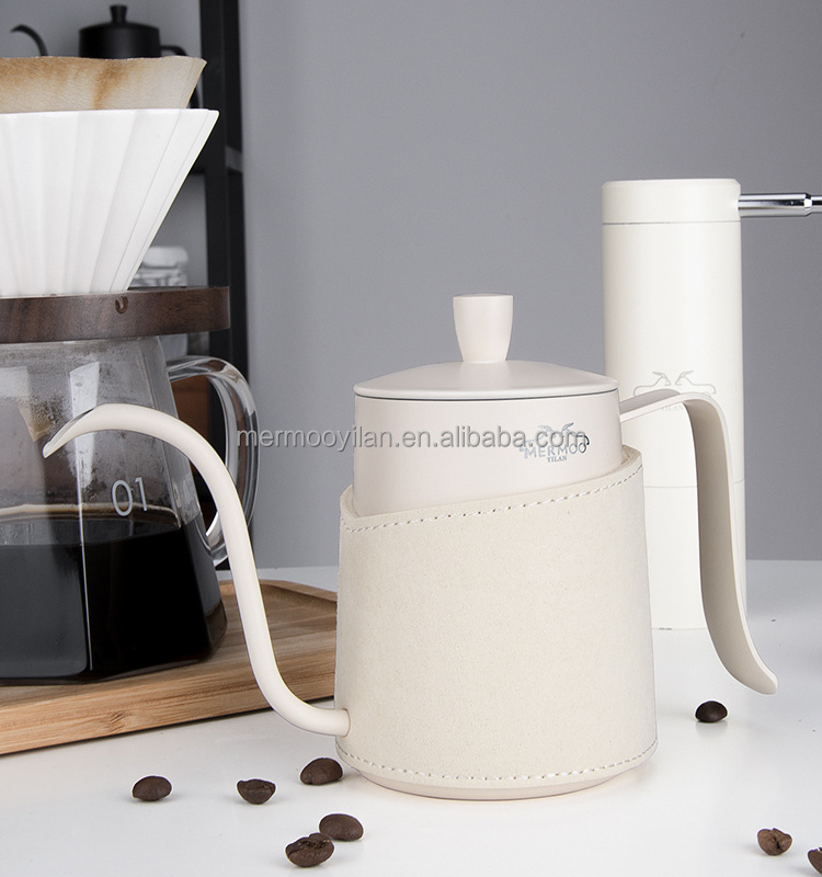 MERMOO YILAN coffee maker stainless gooseneck kettle white pour over coffee kettle