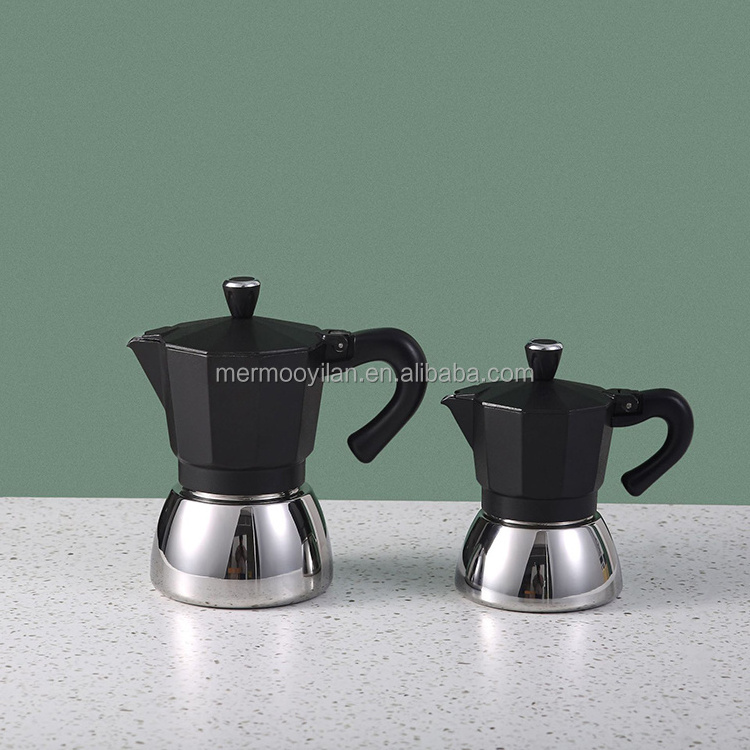 Wholesale Customize Aluminum Mocha Pot 6cups Stainless steel Bottom Induction Moka Pot Coffee Maker