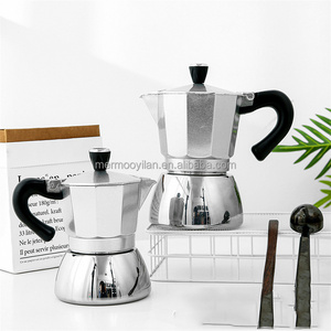 Wholesale Customize Aluminum Mocha Pot 6cups Stainless steel Bottom Induction Moka Pot Coffee Maker