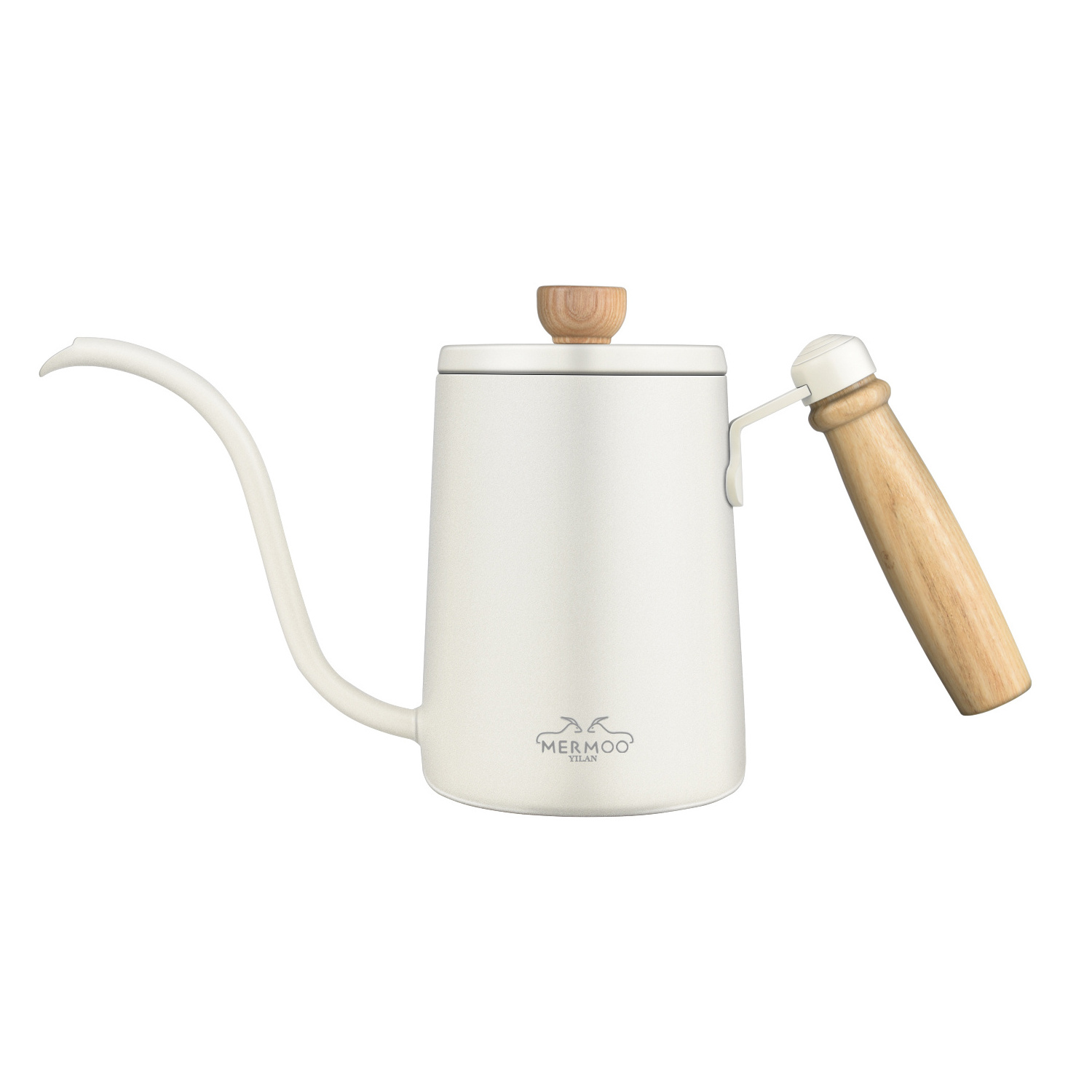 Custom Wholesale Gooseneck Coffee Kettle Pour Over Coffee Pot 600ML with Wooden Handle Coffee Maker