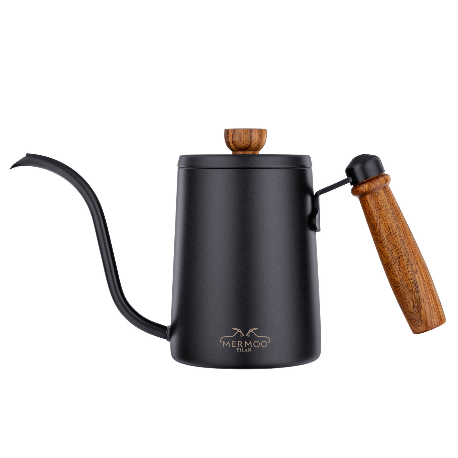 Custom Wholesale Gooseneck Coffee Kettle Pour Over Coffee Pot 600ML with Wooden Handle Coffee Maker