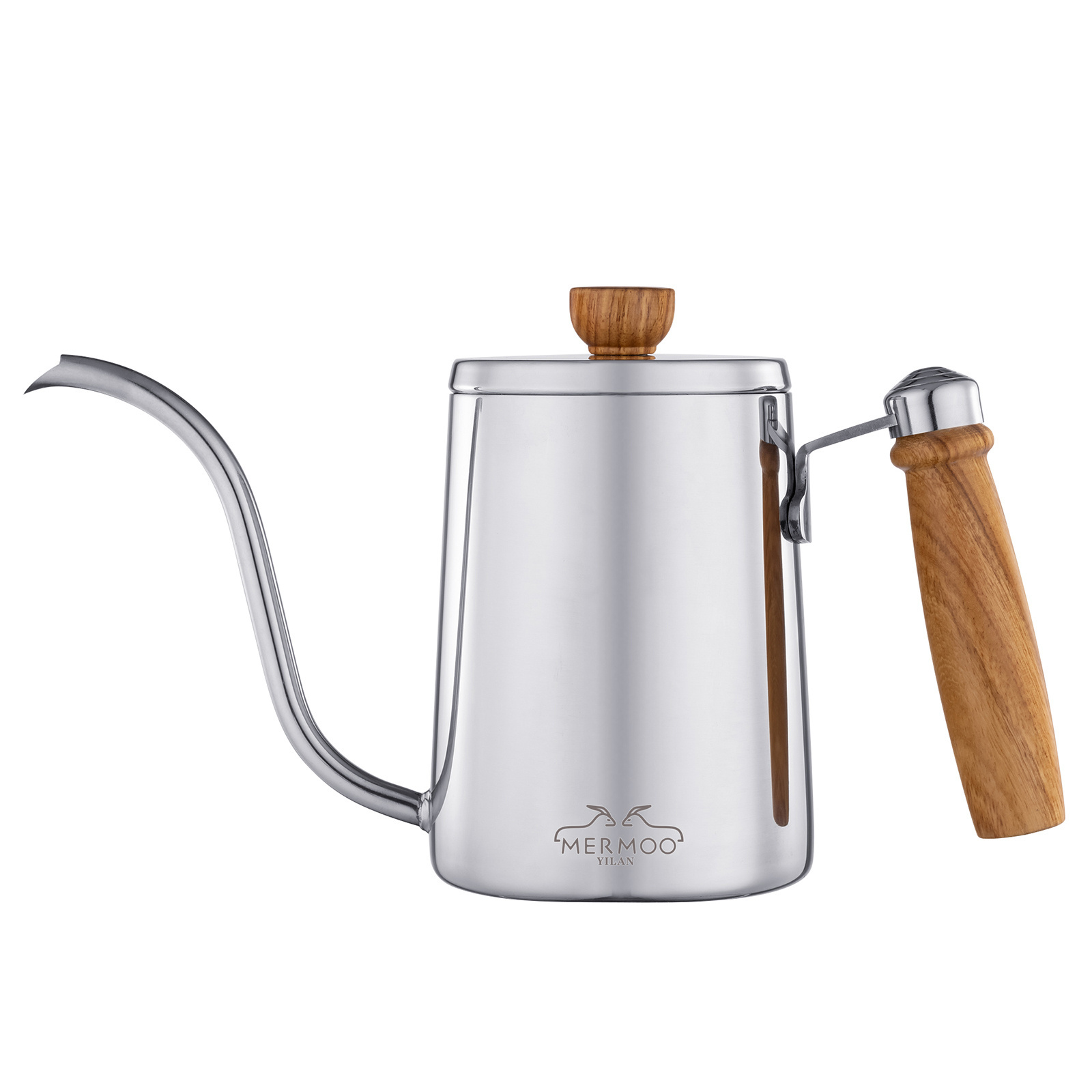 Custom Wholesale Gooseneck Coffee Kettle Pour Over Coffee Pot 600ML with Wooden Handle Coffee Maker