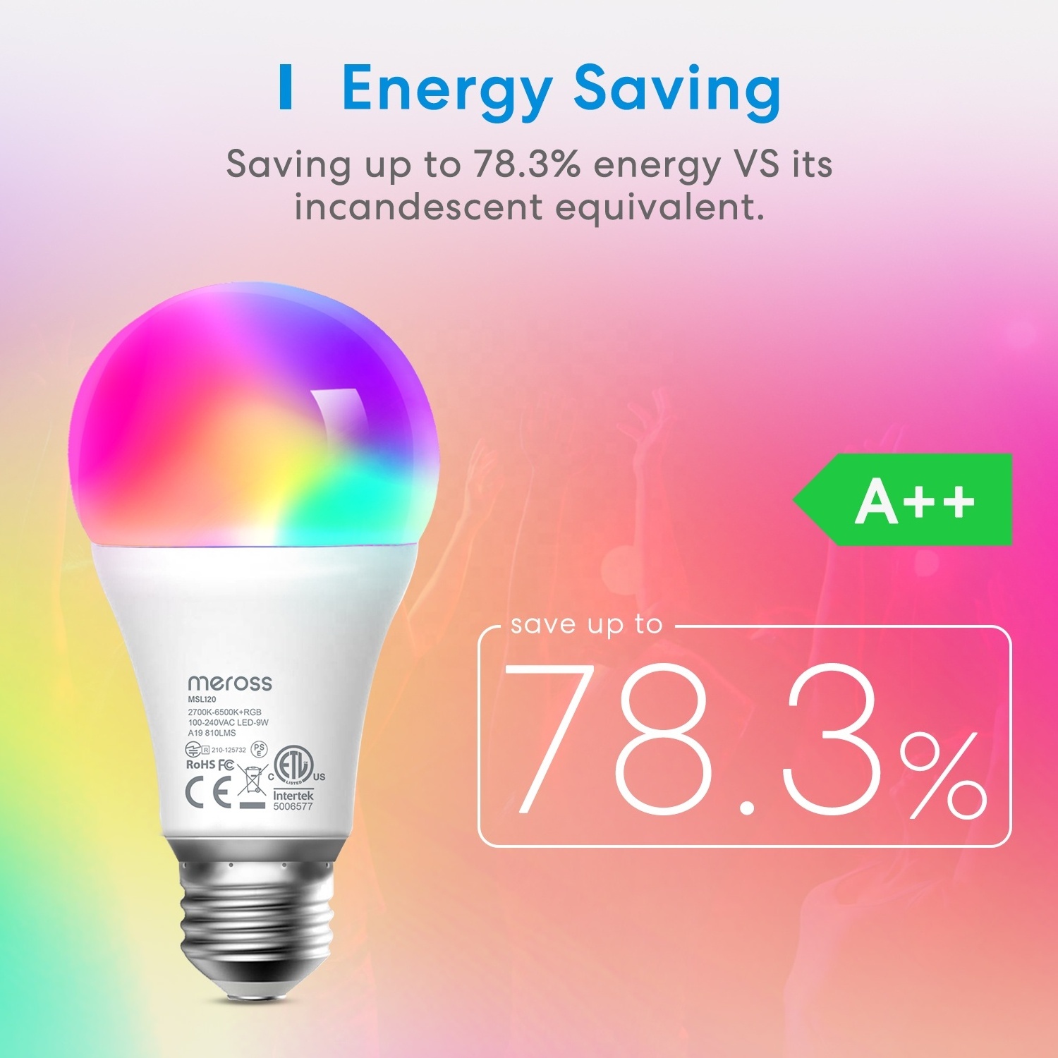 MSL120HK. Compatible with Apple HomeKit,  Meross Smart Wi-Fi LED Bulb