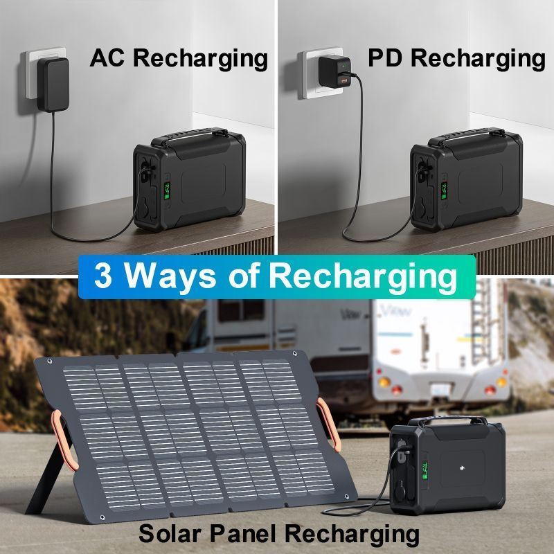 300W Lifepo4 Solar Power Station Portable Solar Battery Pack with Heating Function for Outdoor Camping 100000mah Power Bank