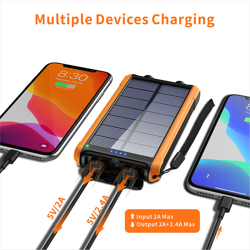 Portable Powerbank For Electric Fishing Battery External Phone Charger 10000 20000 10000Mah Carregador Solar Portatil Power Bank