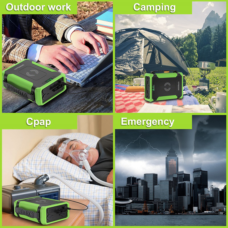 Portable Outdoor power Station With Led Lights Camping Pack Supply Emergency Power Supply Portable Solar Power Station 300W