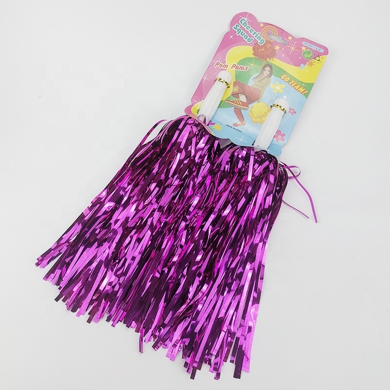 Factory direct sell  2pc cheer pompoms Purple Cheerleading pom poms for Party Dancer