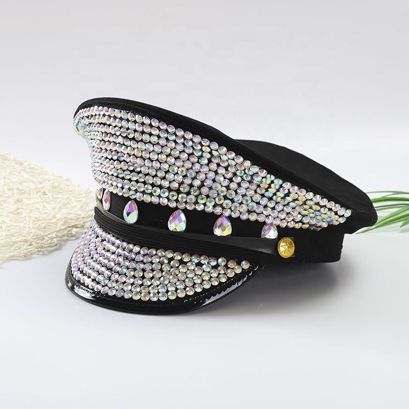 New Product Fashion Festival rhinestone hats party advanced burning man captain hat