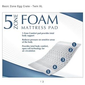 3 zone Eggcrate memory foam mattress topper