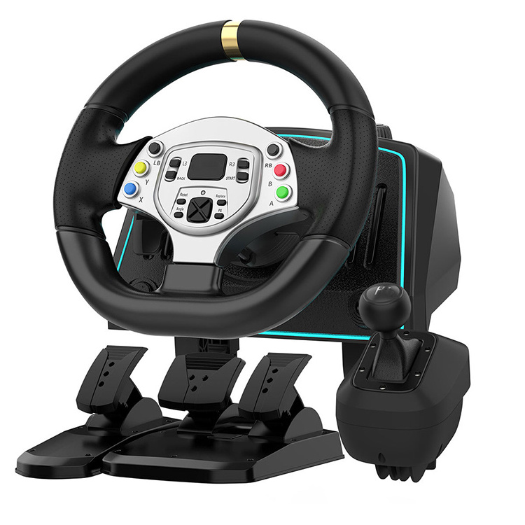 2022 wholesale Plug and Play Gaming console 1080 Degree Steering Racing Wheel for PC steering wheel