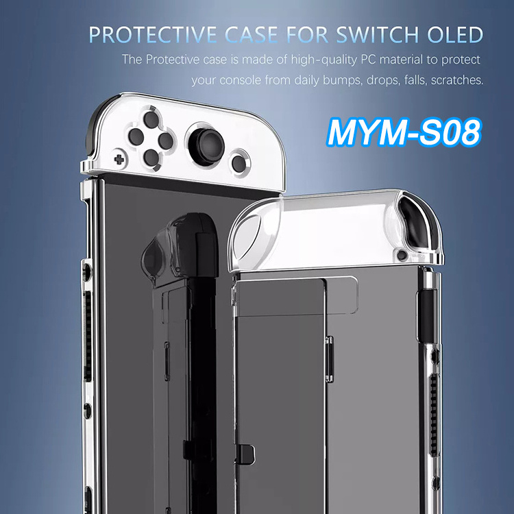 Custom Game Accessories Protective Clear Soft Case  waterproof Cover Shell With Bracket Holder for nintend switch console