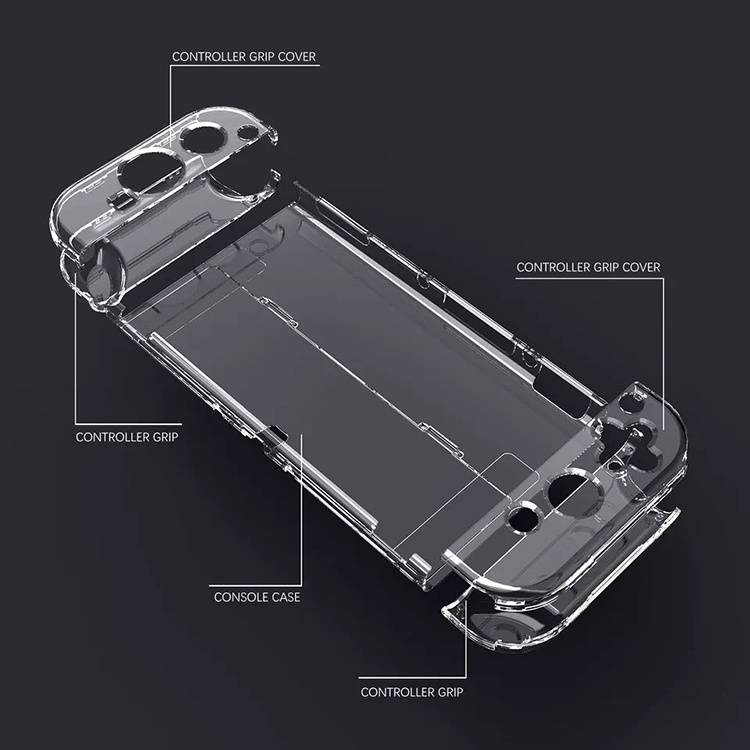 Custom Game Accessories Protective Clear Soft Case  waterproof Cover Shell With Bracket Holder for nintend switch console