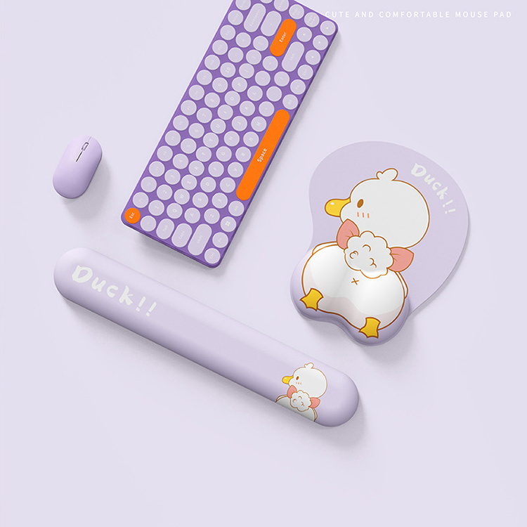 Promotional Items Overall Design Milk silk Fabric Silica Gel Pad More specialized In Keyboard Hand Rest With Cute Duck