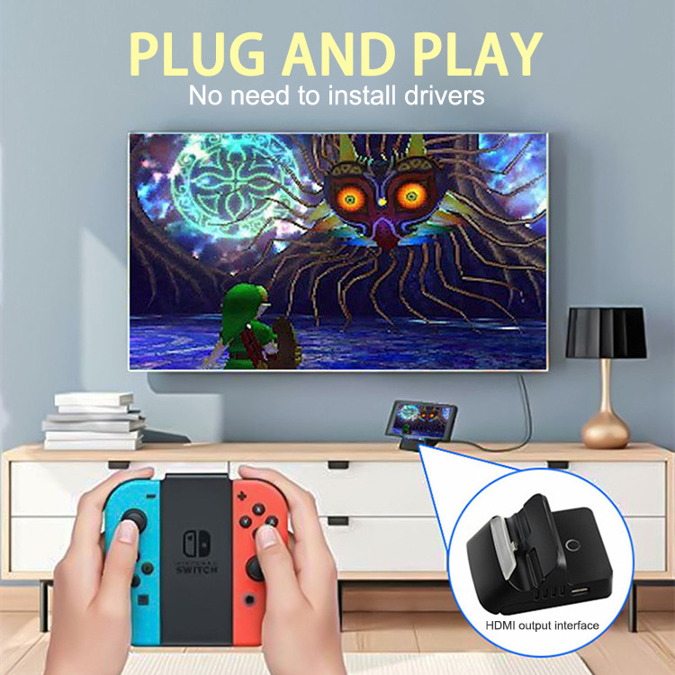 Supports 5.0 Blue tooth audio output plug and play 3 usb ports Multiple player USB Charging Dock For Switch