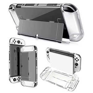 Custom Game Accessories Protective Clear Soft Case  waterproof Cover Shell With Bracket Holder for nintend switch console