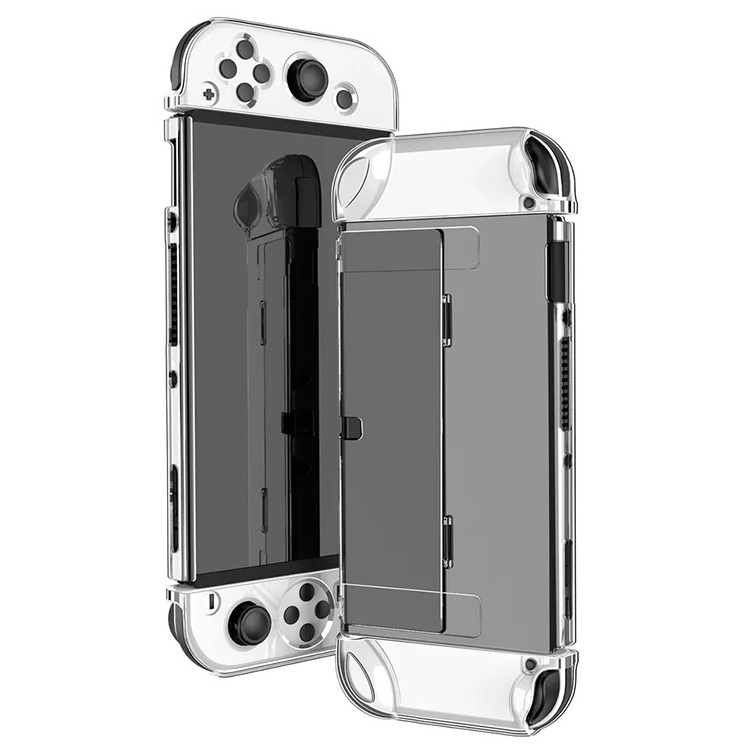 Custom Game Accessories Protective Clear Soft Case  waterproof Cover Shell With Bracket Holder for nintend switch console