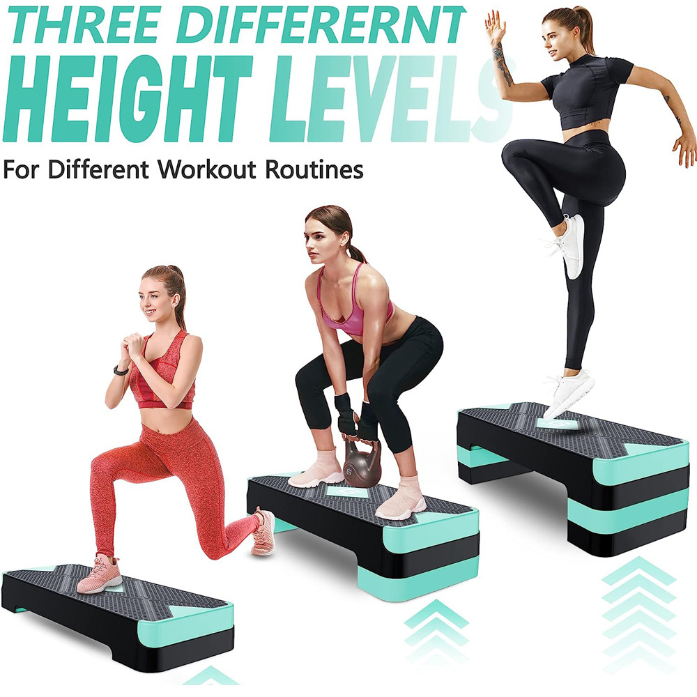 Adjustable Workout Aerobic Stepper in Fitness & Exercise Step Platform Trainer