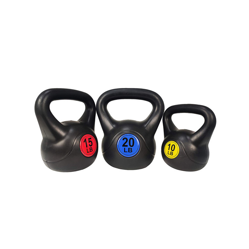 High Quality Weight Lifting Blow Molding Free Weights Gym Equipment Vinyl 30lb Kettlebell Set