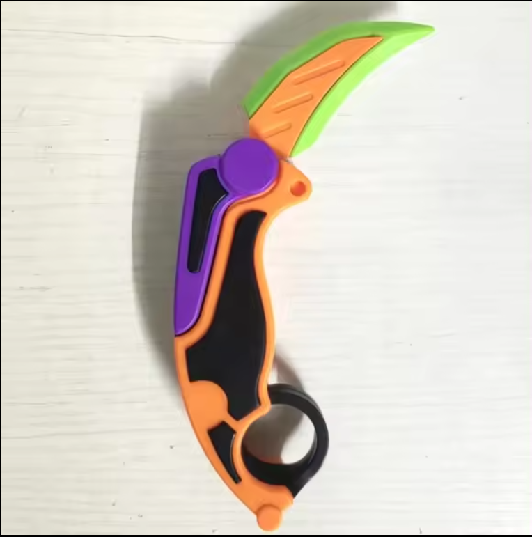 3D Printing Fidget Knife NEW Anxiety Stress Relief Toy Plastic crescent shape radish knife Carrot Toy Fidget Knife Toys