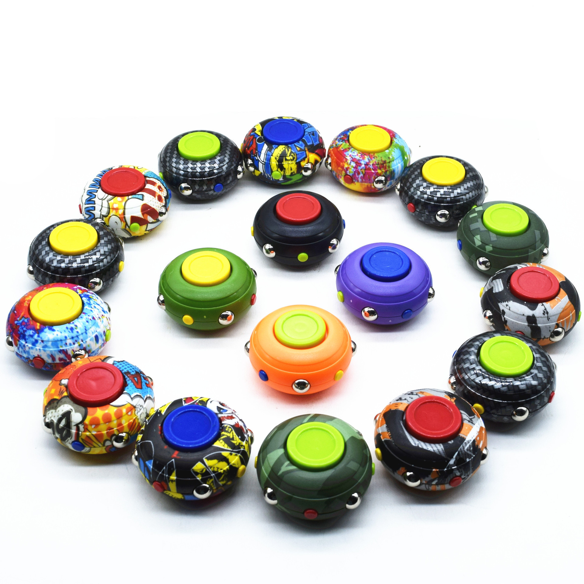 New colorful round fidget spinner plastic gradient decompression suitable for kids and adults stress relief toys