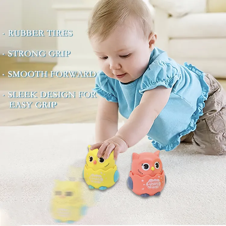 Cute Owl Shaped Pet Toys Press Inertia Sliding Car Toy Classic Wind Up Toys For Kids