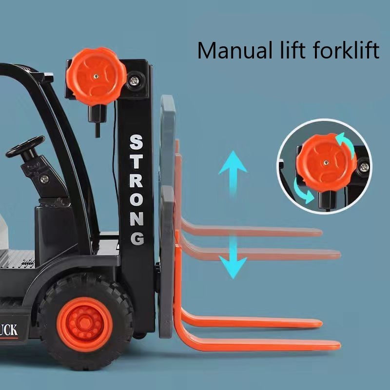 Children's simulation lift able forklift engineering vehicle inertial fall-resistant crane model toy