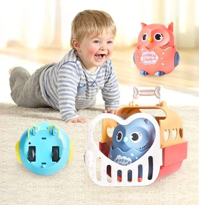 Cute Owl Shaped Pet Toys Press Inertia Sliding Car Toy Classic Wind Up Toys For Kids