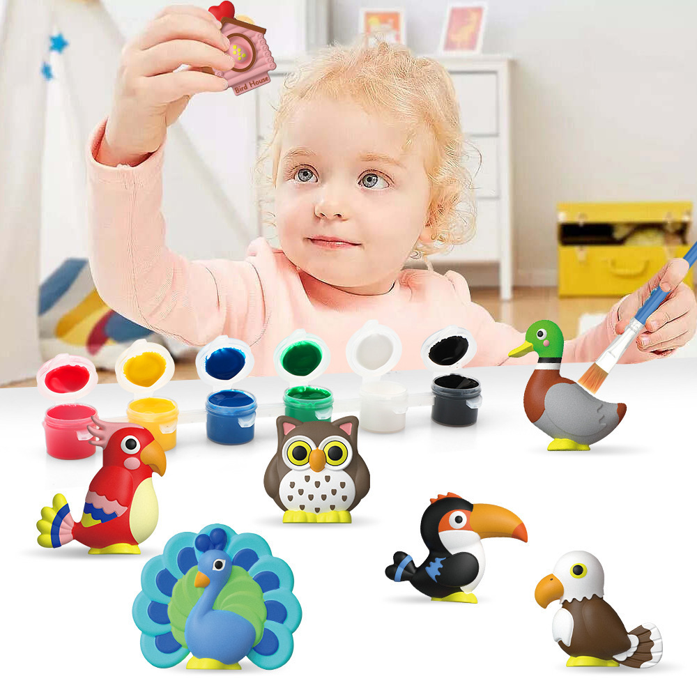 Educational Toy Plaster Painting DIY Mold Plaster Painting Lovely Doll for Kids Art Set