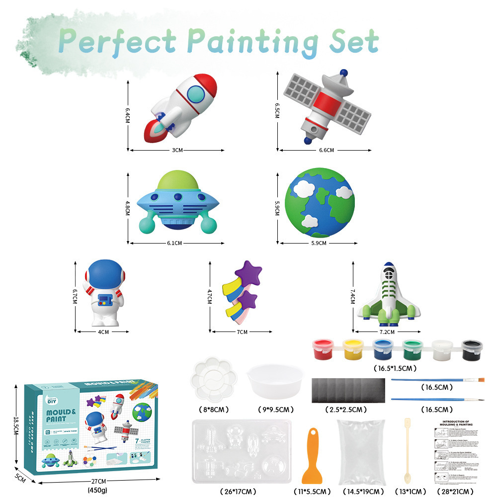 Educational Toy Plaster Painting DIY Mold Plaster Painting Lovely Doll for Kids Art Set