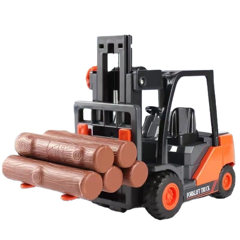 Children's simulation lift able forklift engineering vehicle inertial fall-resistant crane model toy