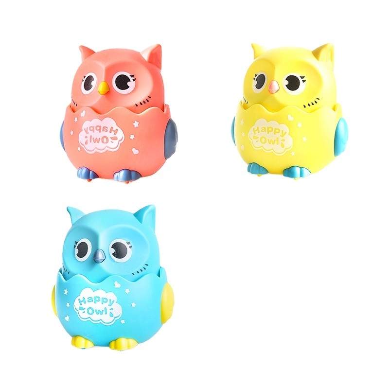 Cute Owl Shaped Pet Toys Press Inertia Sliding Car Toy Classic Wind Up Toys For Kids