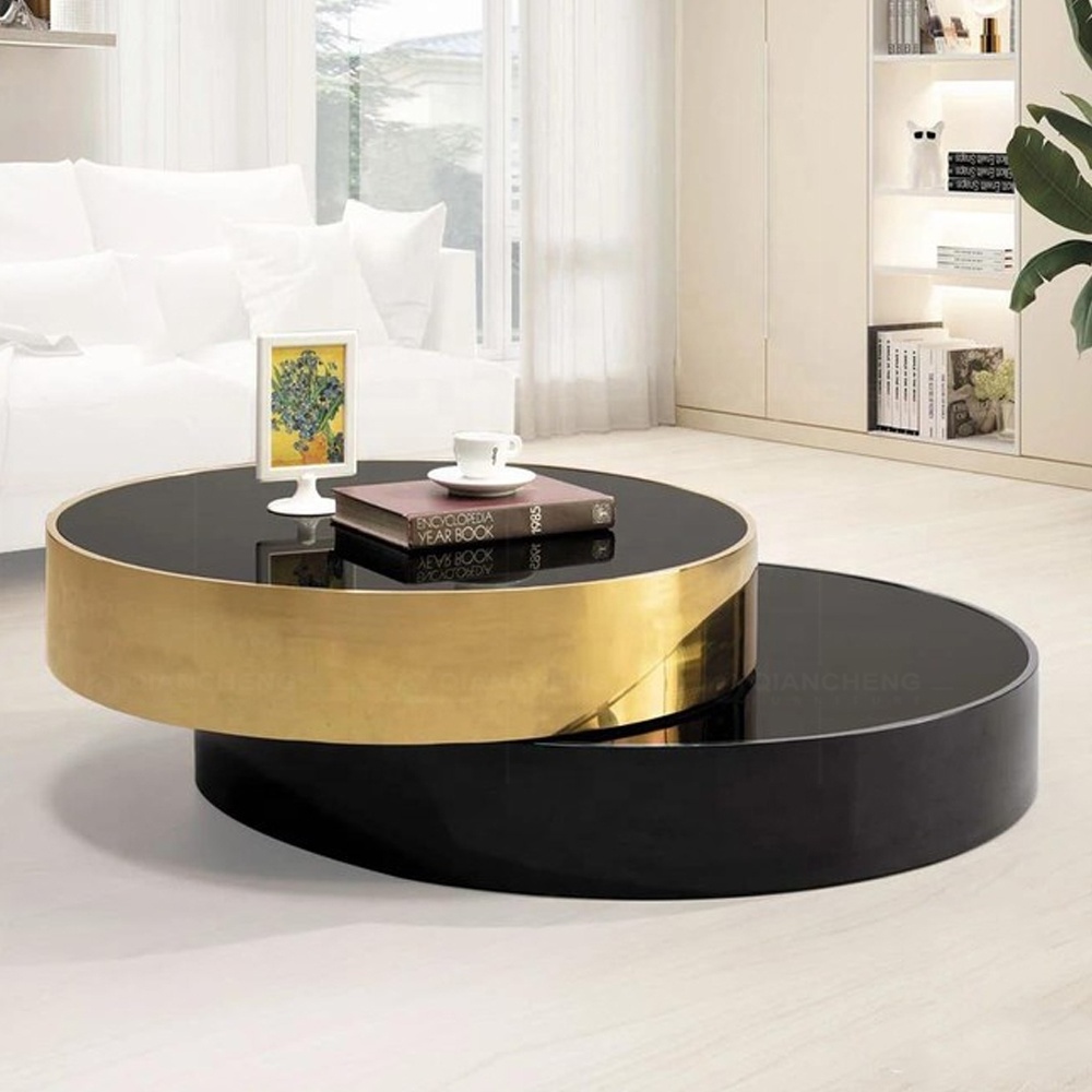 lift top nesting rotating glass black and gold coffee table high gloss stainless art furniture round coffee nest corner table