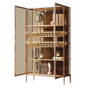 luxury wine cooler and cabinet wall storage wine cabinet display stainless steel glass door hinge wine cabinet