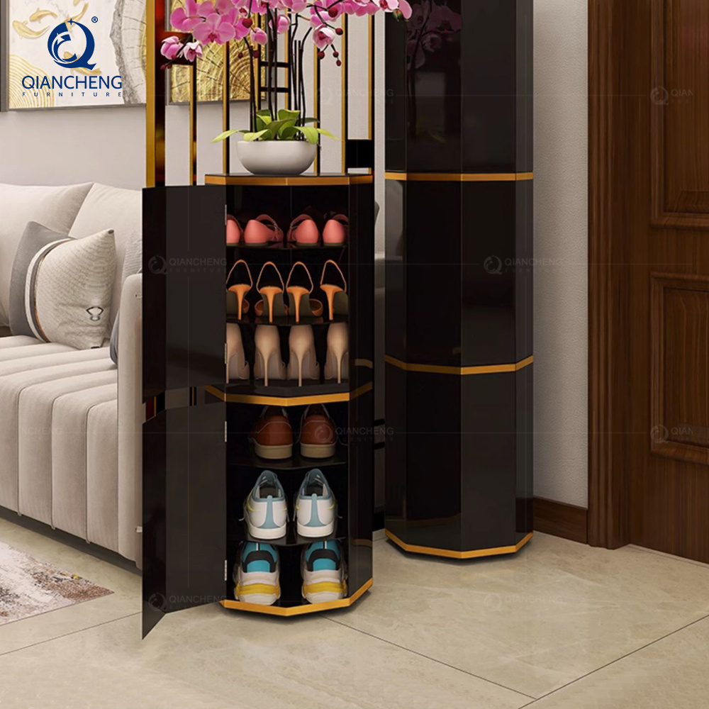 3 tier shoe rack cupboard storage cabinet furniture guangzhou luxury black and gold stainless steel metal shoe rack designs