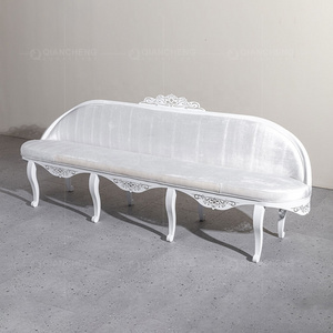 the industry china quality wholesale european sofa furniture Stainless steel spray white paint carved wedding lounge sofa