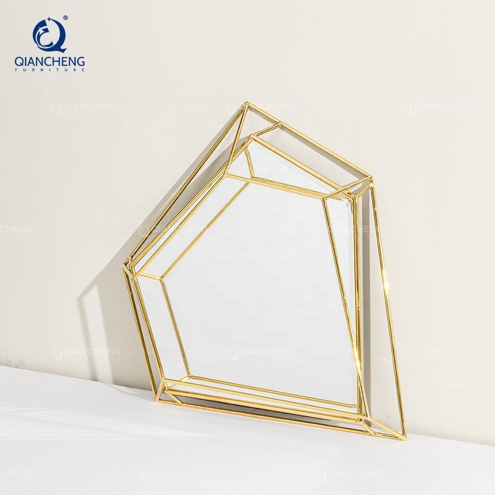 wholesale size beveled edges decorative wall mirror tiles luxurious fancy metal frame arch window decorative wall mirror