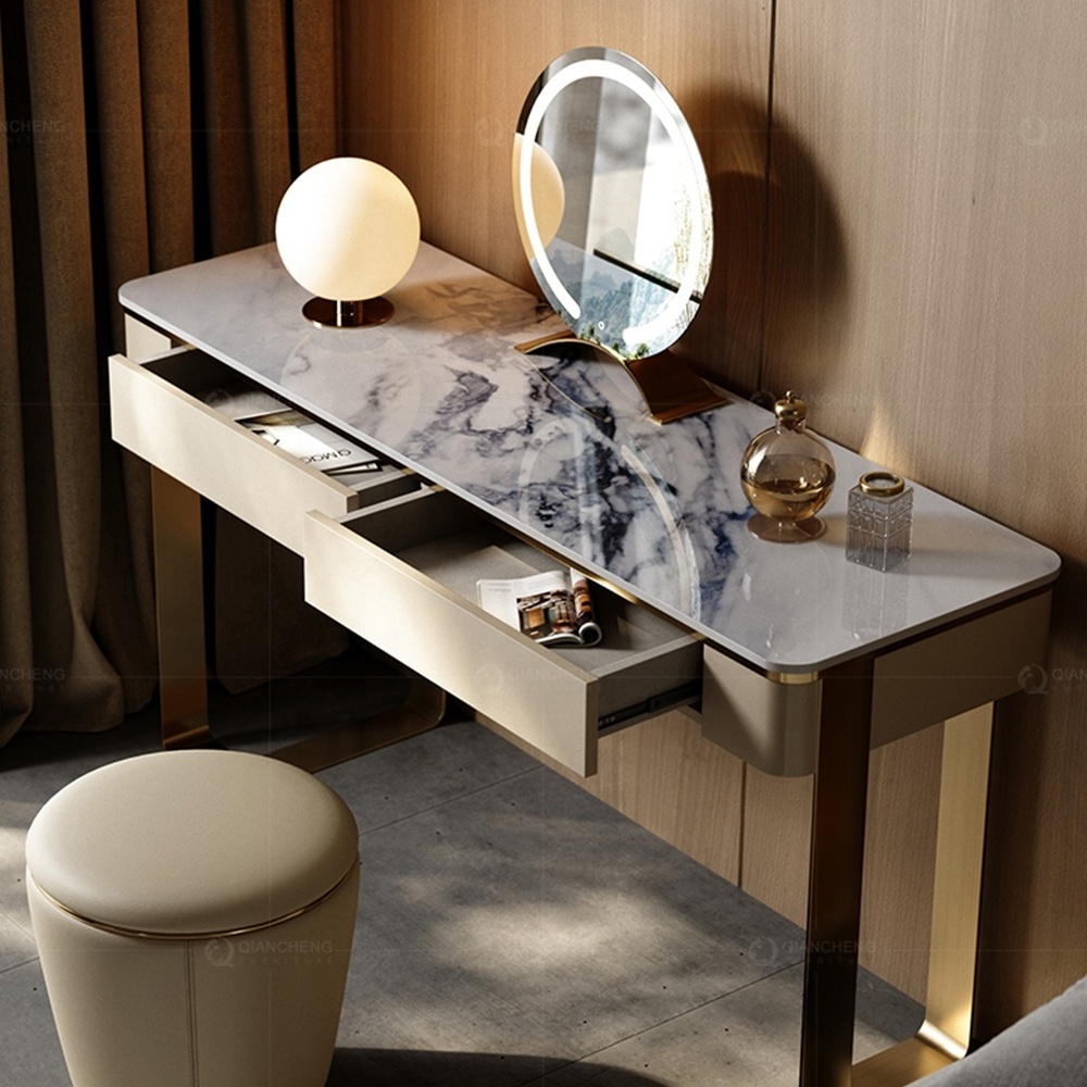 Bedroom furniture new design dressing table modern rattan vanity set makeup dressing table