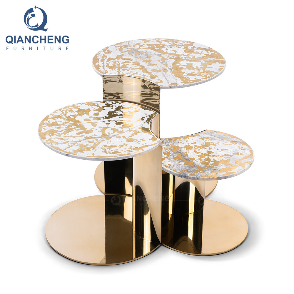 international furniture mall foshan rose gold marble top coffee table china factory manufacturer modern luxury coffee table