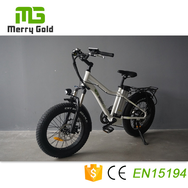 Fashion small 20 inch fat tire ebike with suspension fork electric kid bicycle