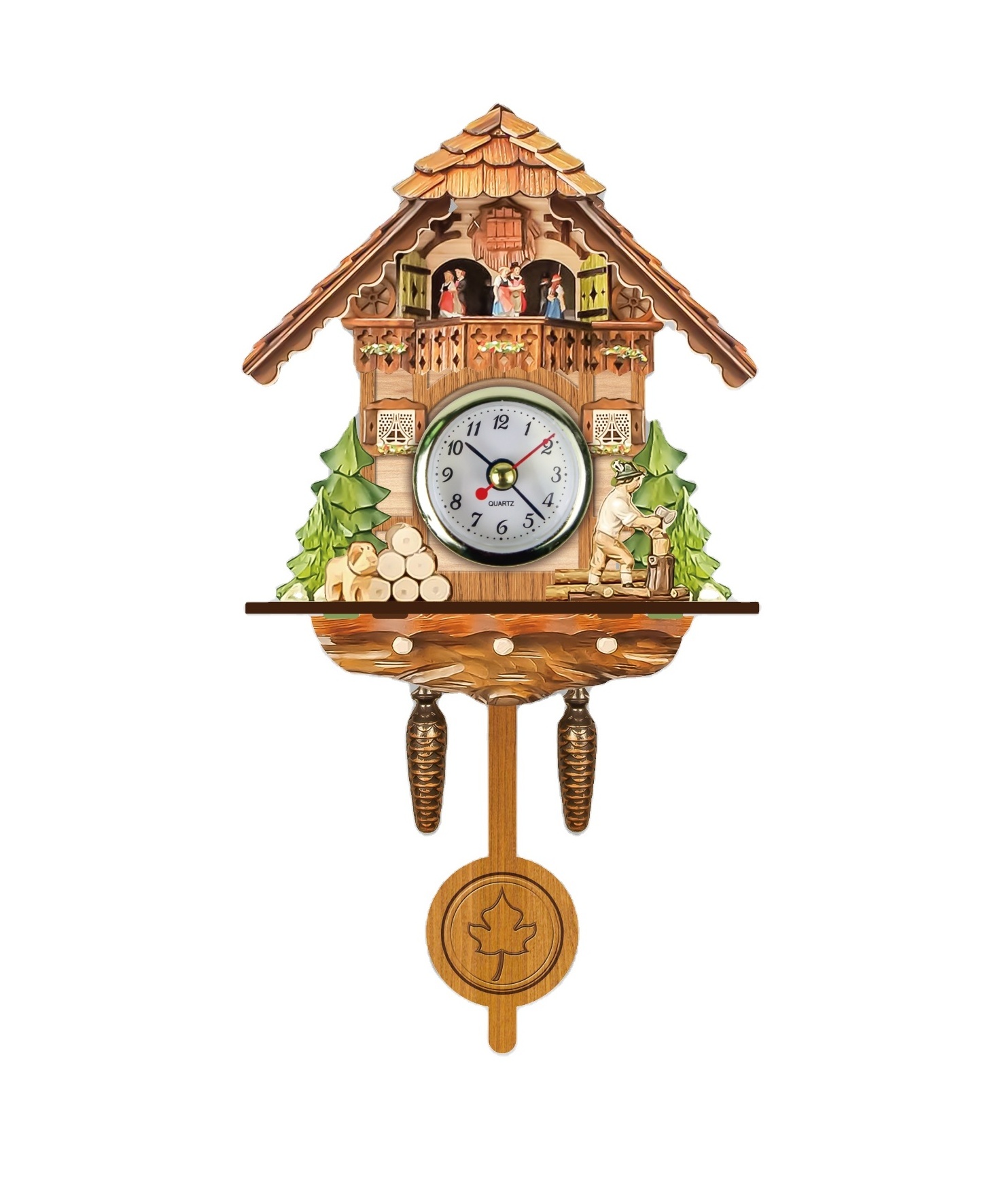 Children Christmas gift creative cuckoo bird  wall clock decorative MDF wooden clock