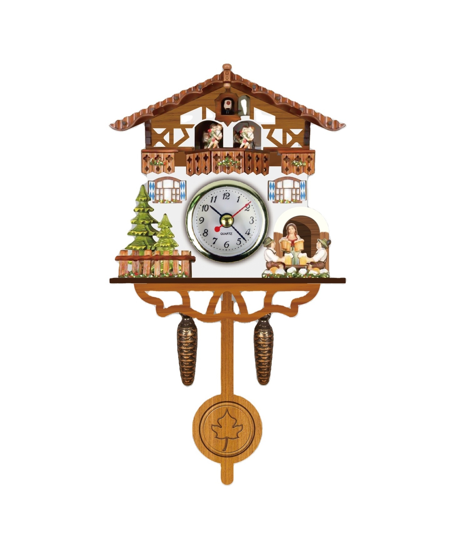 Children Christmas gift creative cuckoo bird  wall clock decorative MDF wooden clock