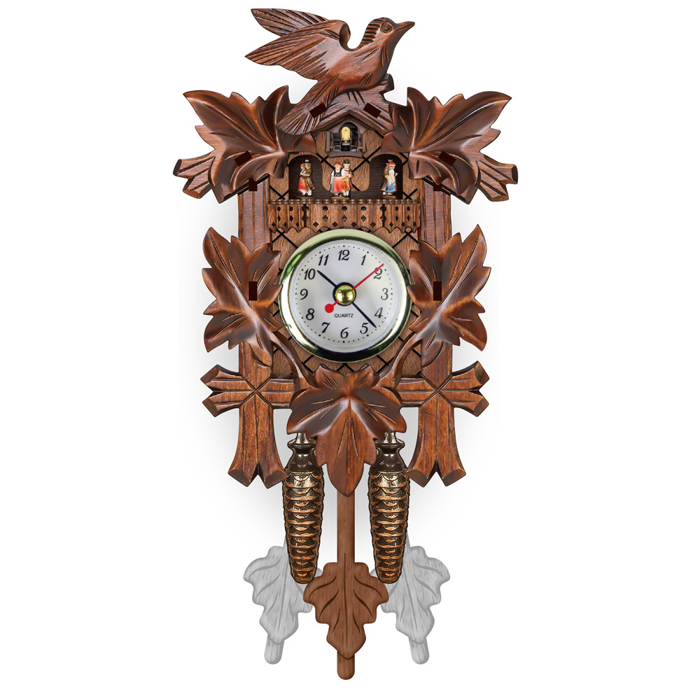 Wooden Black Forest house Bird Wall Clock Decoration Antique Pendulum Hunting Quartz German Cuckoo Clock