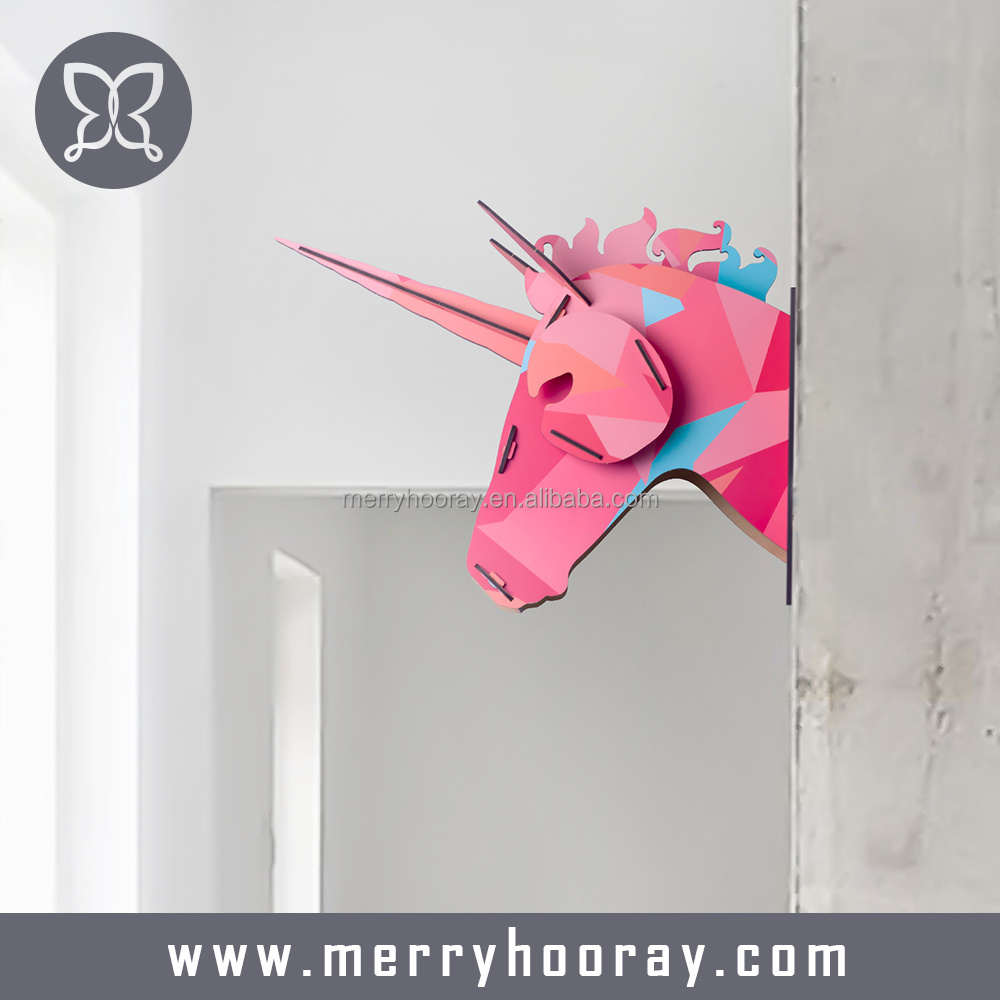 MDF wood horse head novel wall decor, creative home decor product