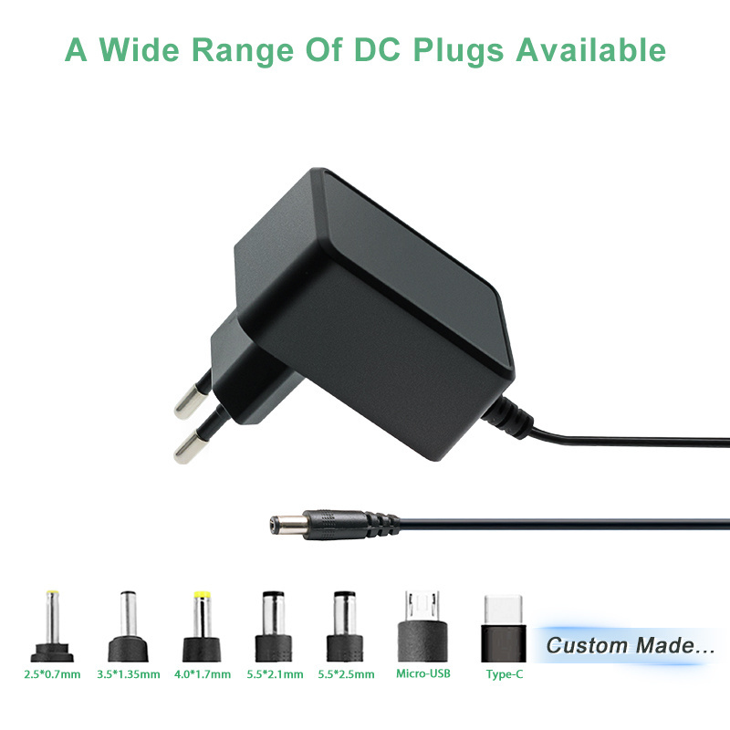 EU plug  ac dc adapter 5V 6V 7V 9V 12v 15V 18V 24v 48v 0.5A 1A 1.5A 2A 2.5a 3a  Switching mode Power supply