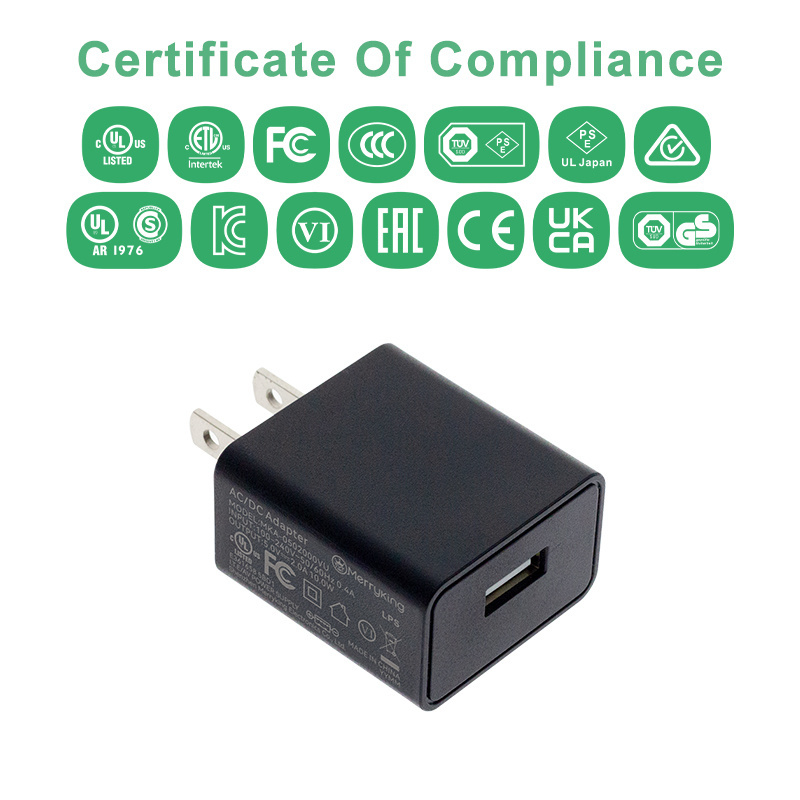 Factory Direct Sale JP Plug PSE UL TUV Certificates 110V out 5V 2A 2000ma USB Adapter Wall Charger Block for LED Light